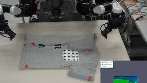 A study of acquisition of cloth folding method by dual arm robot using physical simulation