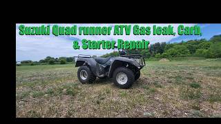 1999 Suzuki Quadrunner ATV Leaks Gas and the starter is bad ! Will it Run?