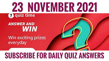 Amazon Quiz Answers Today  | Win 5000 Amazon Pay Balance | 23 November 2021