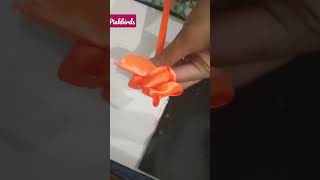 Hey! I have made cute orange rose from the ribbon || comment if you want the full vidio