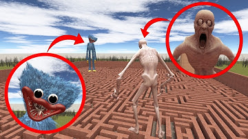 SCP 096 vs Huggy Wuggy (Poppy Playtime) – Maze Horror Battle!