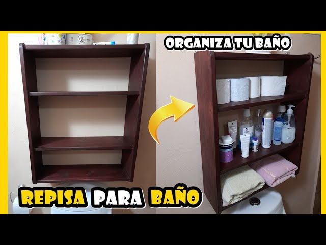 Repisa para Baño de Madera Facil/Estante Para Baño 