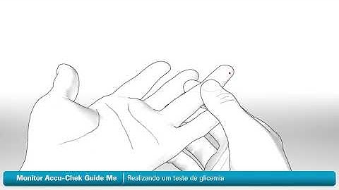 Realizando um teste de glicemia com o Accu-Chek Guide Me