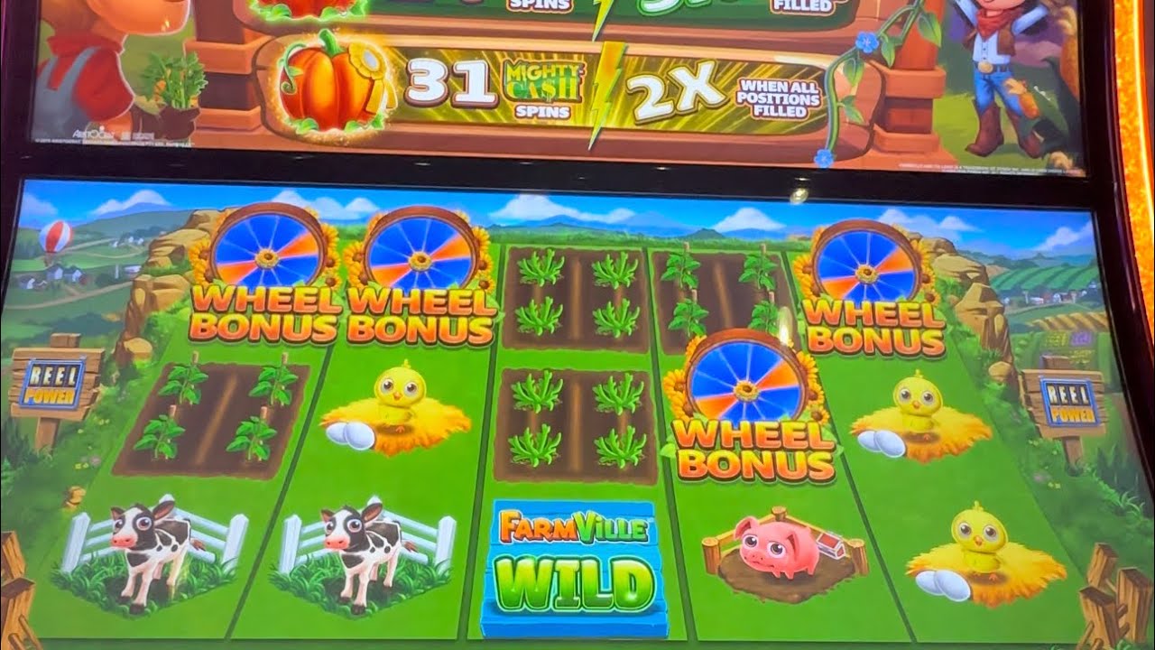 I got every Mighty Cash Spins Bonus! Full Farmville Play 5¢ denom $2.50 ...