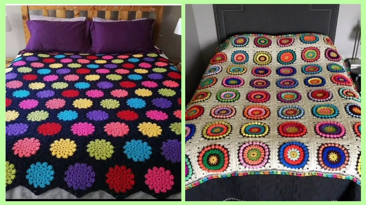 100 Wonderful Colourful Crochet Patchwork Bedsheet Pattern Ideas #crochet #diy #trending 