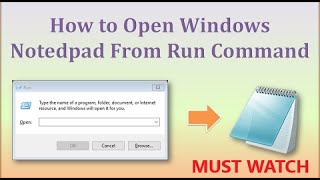 How To Open Notepad Using Run Command