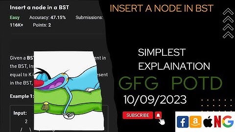 Insert a node in a BST | POTD | GFG Problem of the Day | C++ | Java | Python @CodeThurst