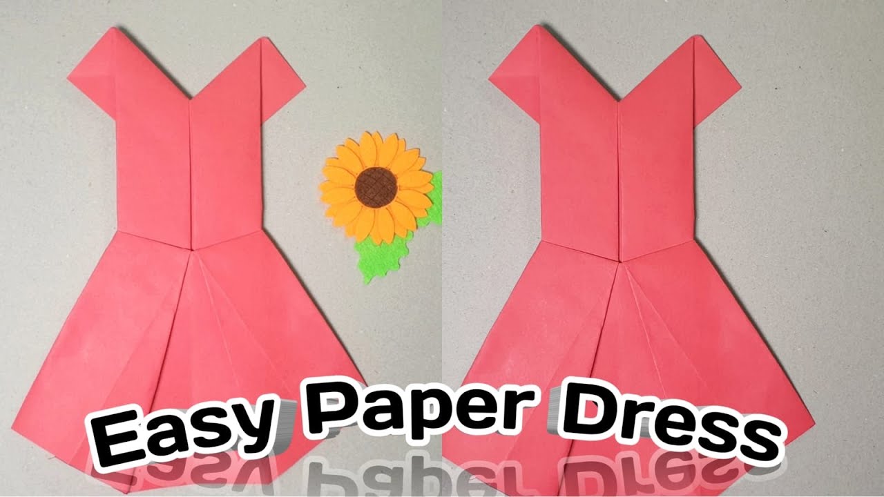 How to make an origami paper dress Origami Paper Folding Craft YouTube
