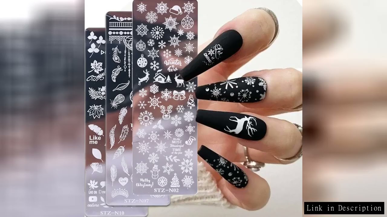 Nail Art Stamping Plate Snowflake Winter Christmas Rose Leaves Butterfly Desgin For Nail Polish Prin