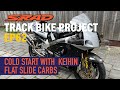 1996 #GSXR 750 #SRAD Track Bike EP 62: Cold start with #keihin FCR39  Carbs installed.  #trackbike