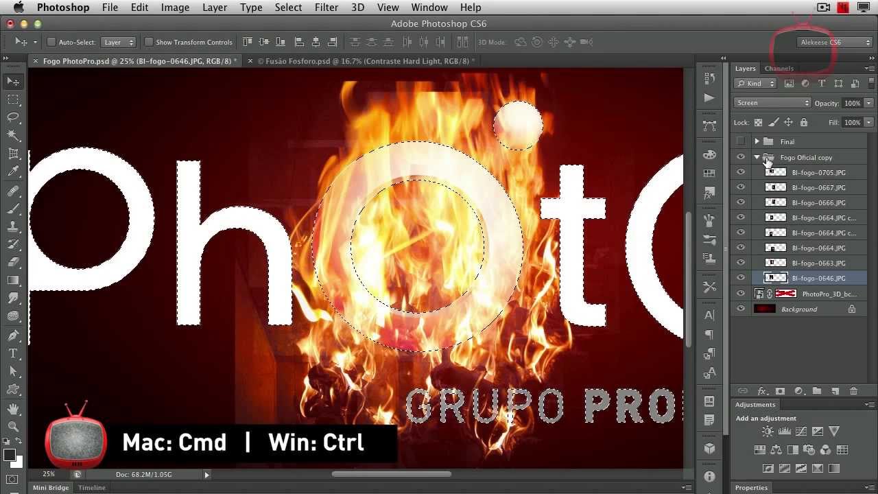 Photoshop CS6 - Texto de fogo realista