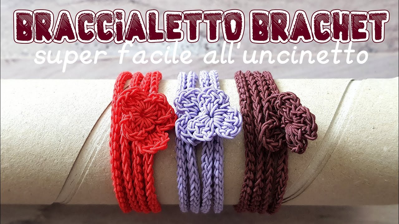 Braccialetto con effetto macramè - Tutorial uncinetto super facile 