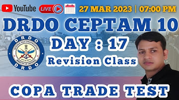 DRDO COPA Skill Test | Revision Class | Day  17
