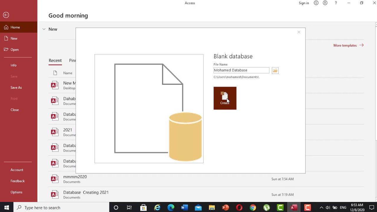 Database  Access Casharka 1aad
