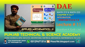 DAE MATH 212 Chapter 5 Exercise 5.3 Question 1 | MATH 233 Chapter 7 Exercise 7.3 Question 1 | Part-4
