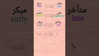 كلمات و عكسها لتقوية لغتك الانجليزيه (wet,cheap,early,soft,slow) screenshot 4