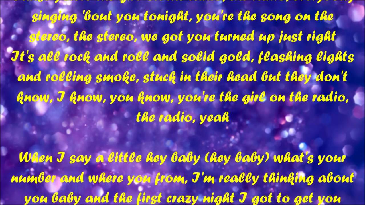 Florida Line Girl On The Radio Lyrics YouTube