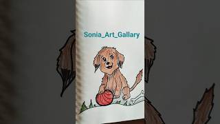 Cute Dog Drawing and Colouring Art 🎨