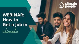 WEBINAR: How to Get a Job in Climate