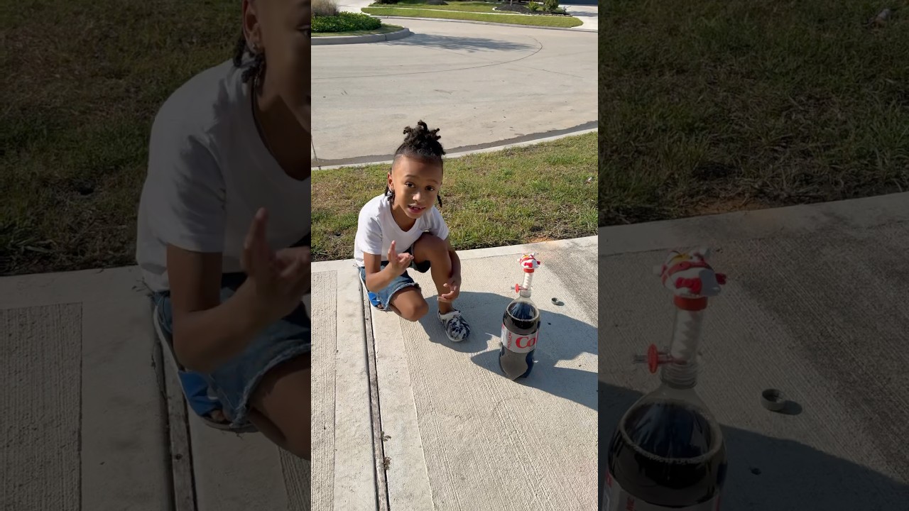 Dad catches son doing a science experiment 