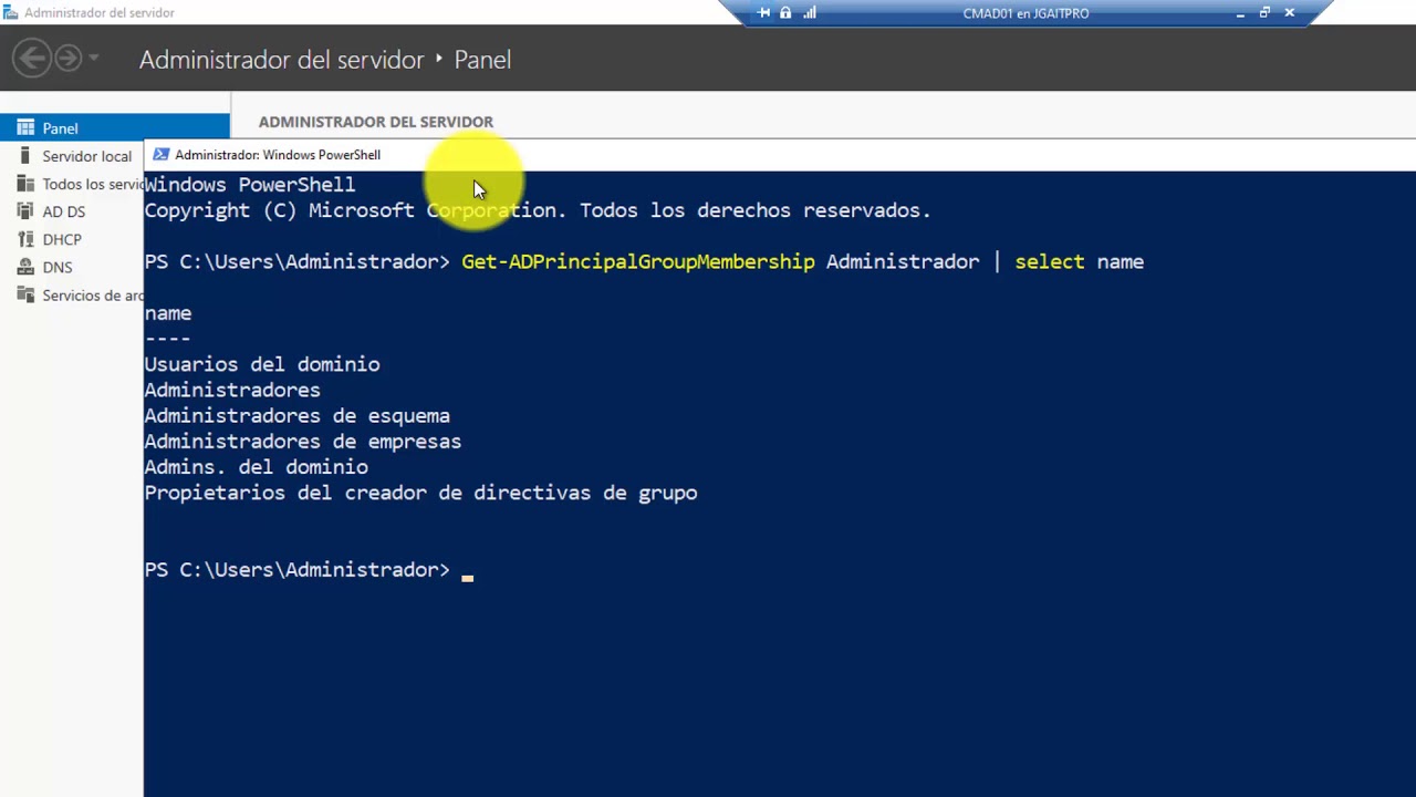 Listar grupos a los que pertenece un usuario de Active Directory con  PowerShell - YouTube