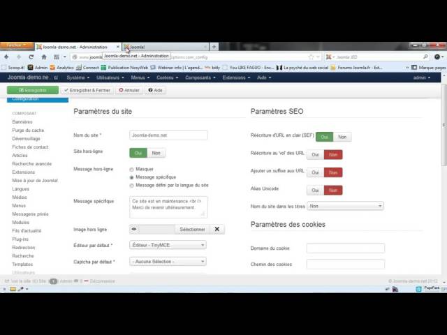 Joomla 3 - La configuration generale du site