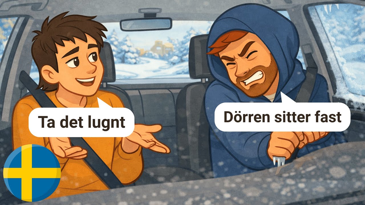 Learn Swedish with Real-Life Conversations (With Subtitles) | A1-A2 | Winter Road Situations