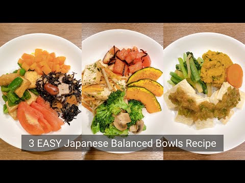 3 EASY Japanese Balanced Bowls Vegan Buddha Bowls Plant-based Recipes