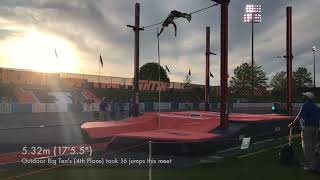 College Pole Vault Progression 16'9.5' - 18'9.25"