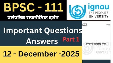 IGNOU BPSC 111 Important Questions Answers| BPSC 111 Guess paper| BPSC 111 previous year solution 
