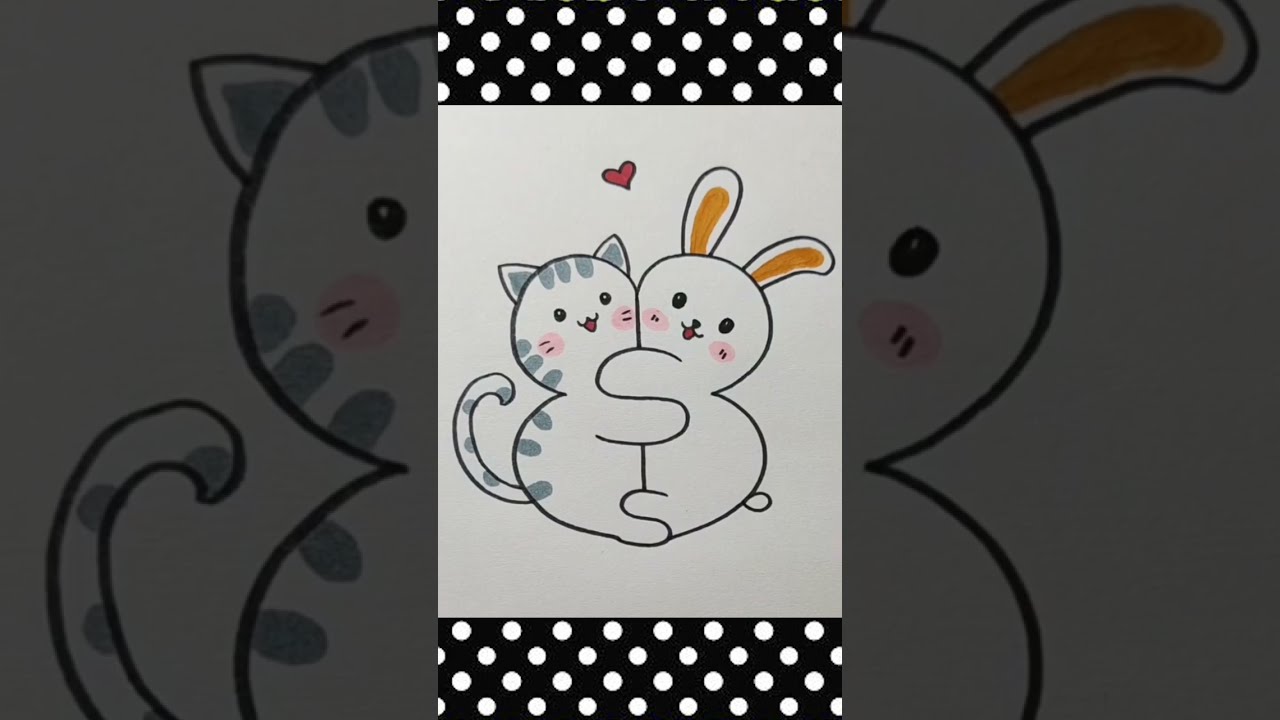 COMO DESENHAR UM GATINHO FOFO (DESENHAR DOIS GATINHOS JUNTOS