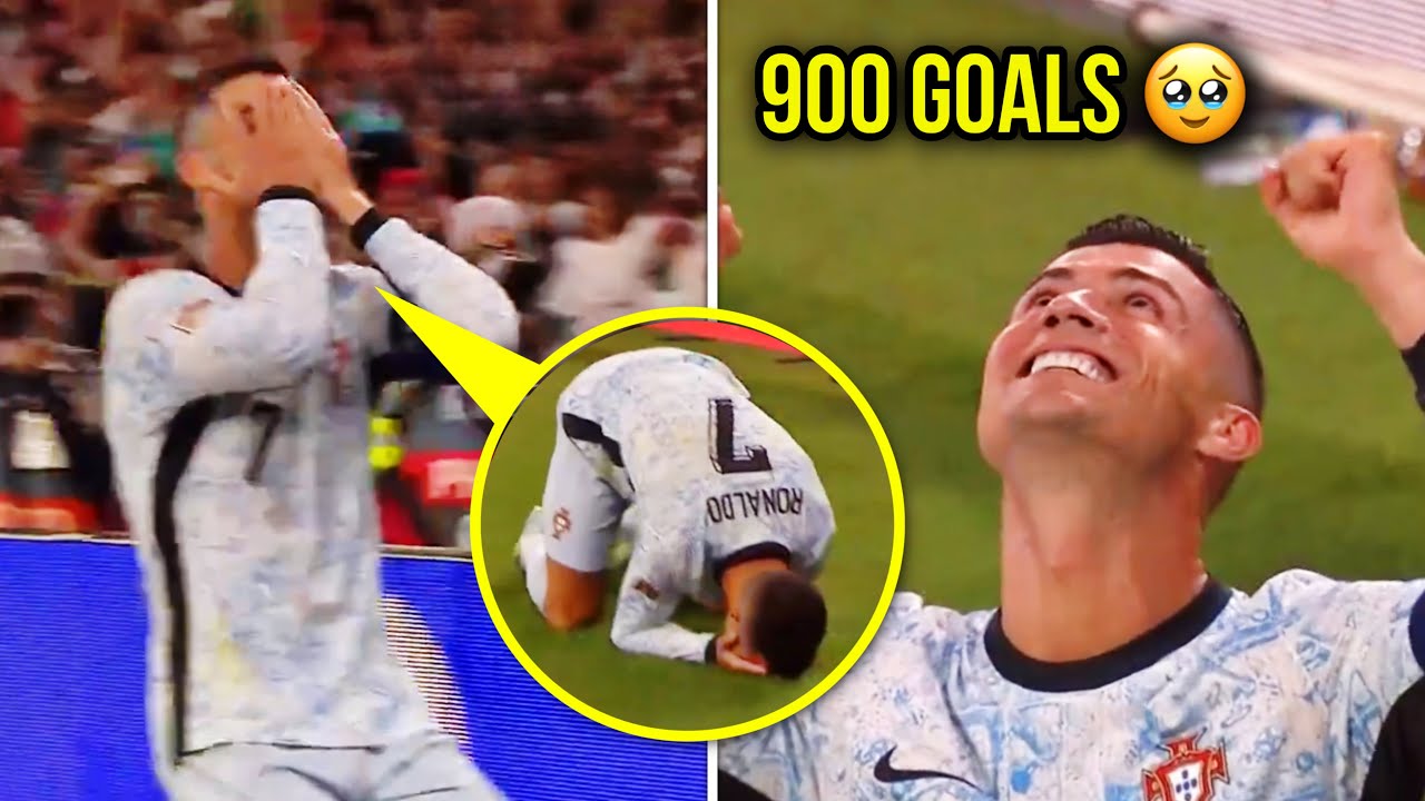 Ronaldo in Tears after Scoring his 900th Goal 🥹