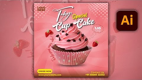 Illustrator CC Tutorial | Graphic Design | Cup Cake Poster Design