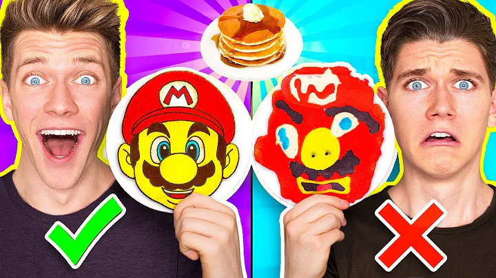 PANCAKE ART CHALLENGE 4!!! Learn How To Make Mario...