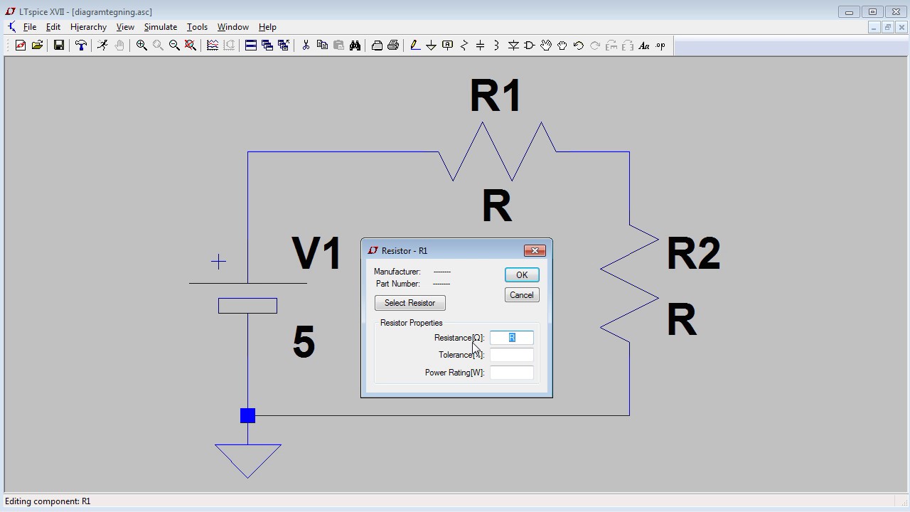 LTspice - 01 - Diagramtegning - YouTube
