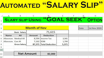 Automated Salary Slip by Using goal Seek in Excel by learning Center IN Urdu hindi