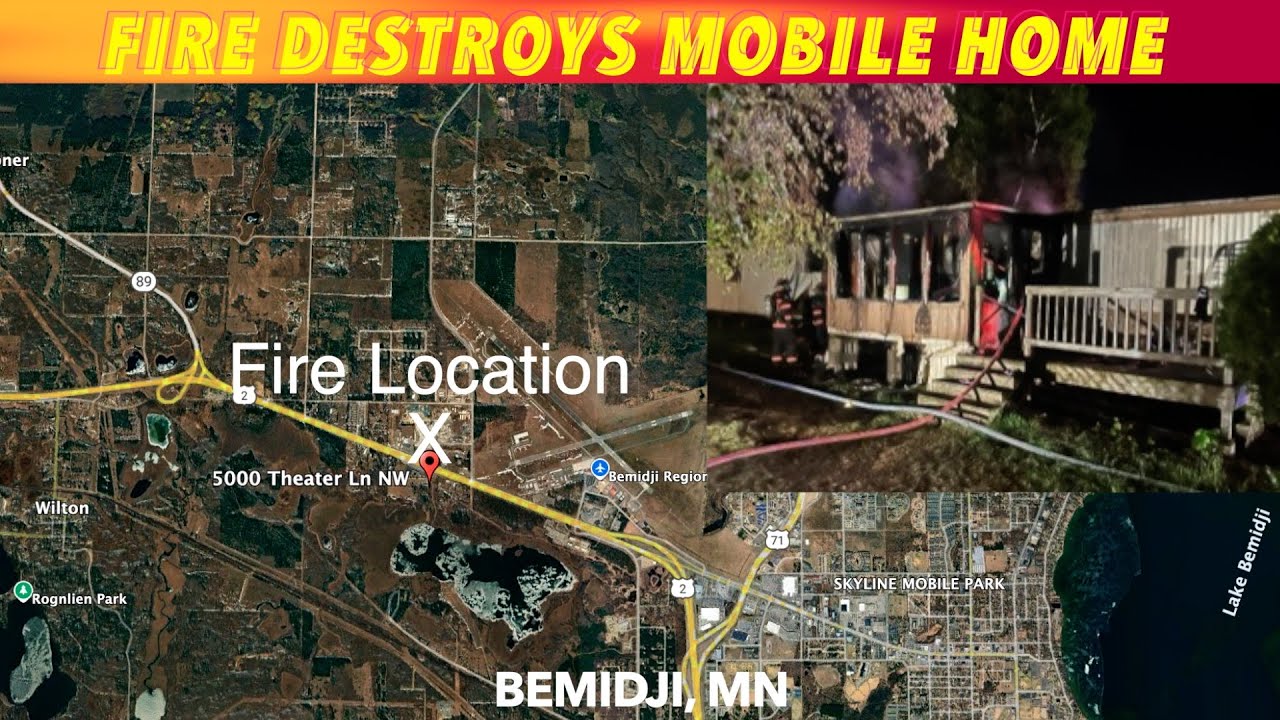 Fire Destroys Bemidji Mobile Home - YouTube