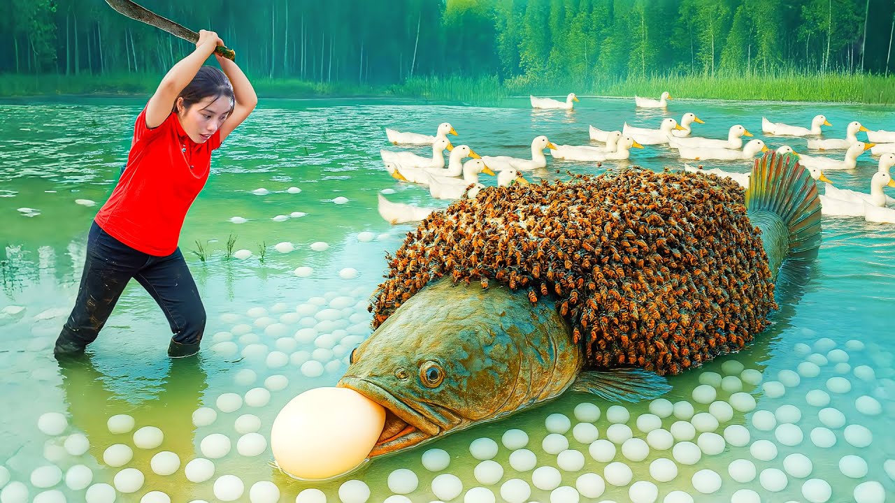 Harvesting 100kg of Duck Eggs in the Pond to Sell at Market, Cook Fried Eggs & Egg Soup for Family