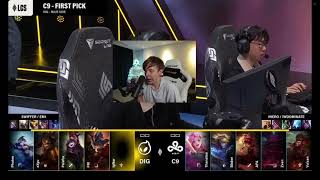 LS C9 vs DIG game 1 draft, jarvan annie ezreal seraphine counter 16.9