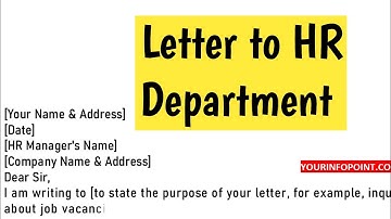 How to Write Letter to HR Department | Letter Writing