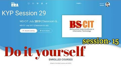 KYP Session 29 Do It Yourself  || Bs-Cit Session 15 Do It Yourself || do it yorself