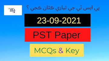 PST Solved Paper ||PST Paper Key||PST Paper 23-09-2021 ||IBA Solved Paper