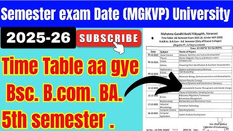 Time table BSc. B.A and B.Com. 5th semester 2025-26.Time table aa gya Bsc 5th sem💯🔥💯.@BeDKDianBSC🙏🙏.