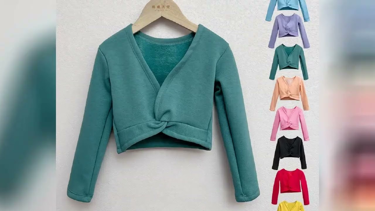 Autumn Winter Wrap Ballet Cardigans for Girls Kids Soft Fleece and thickened Dance Leotards Crossove