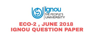 Eco-2 June,2018 Question Paper