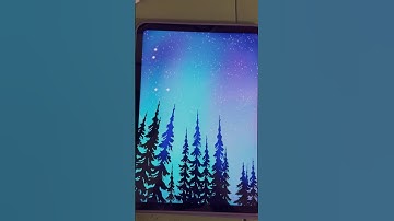 Northern lights Aurora in procreate 🌌. #art #shorts #ipad #applepencil #northernlights #aurora