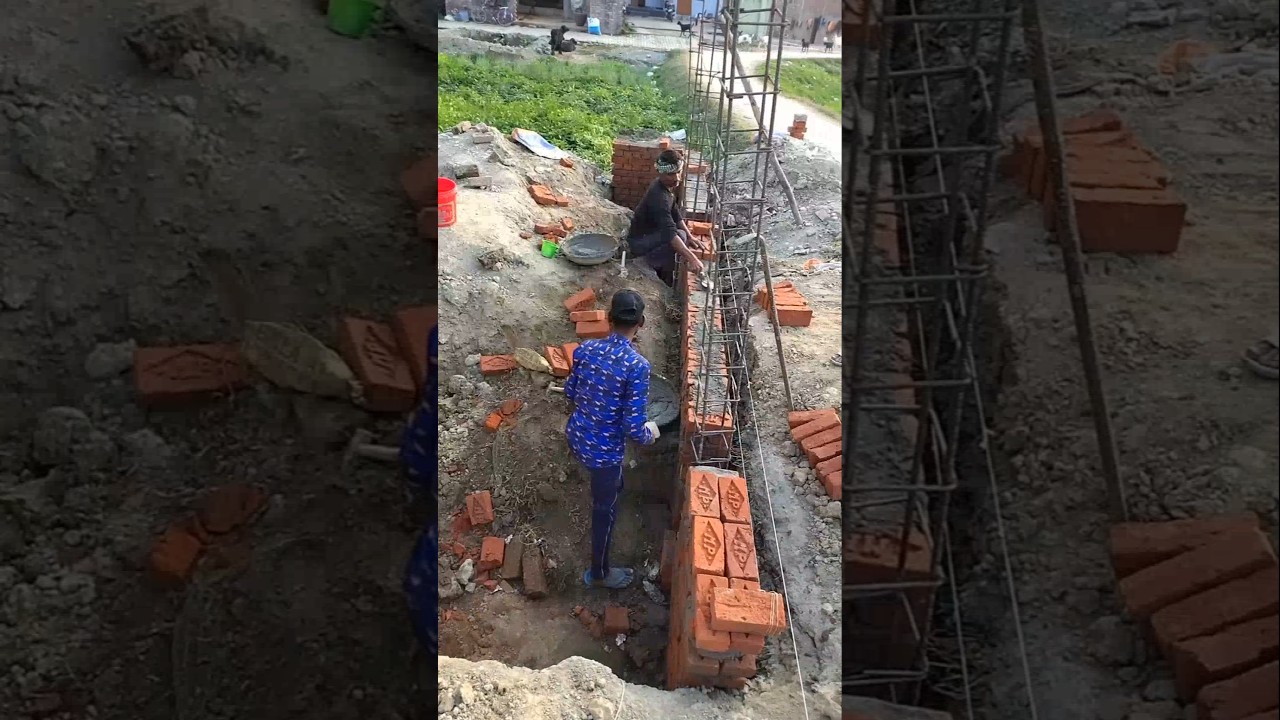 Foundation brick masonry work 