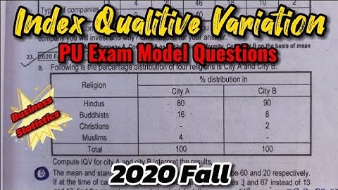 Index Qualitive Variation-2020 Fall | Calculating Mean & Standard Deviations | Business Statistics