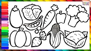 Cómo Dibujar y Colorear 10 Vegetales ?? Dibujos Para Niños