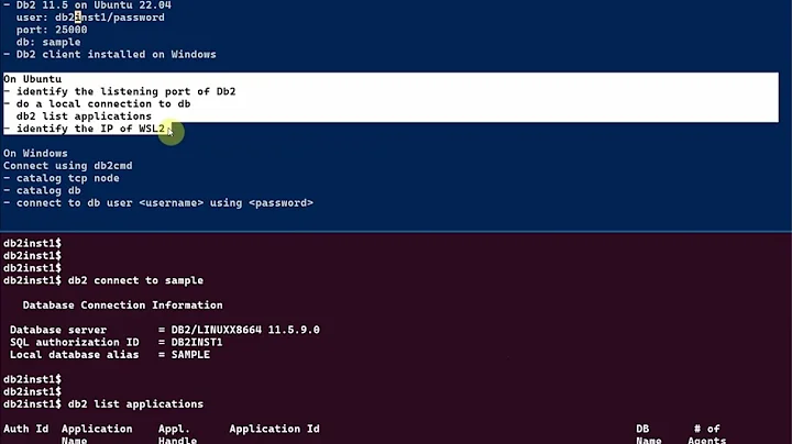 How to connect to Db2 on WSL2 from its host Windows box?